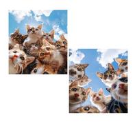 2 Pack Cat Diamond Painting Kits Sky Diamond Art Kits Kids,DIY Gem Art Painting for Beginner Full Square Drill Crystal for Children Embroidery Cross Stitch for Home Wall Decor Gifts 60x90cm TY637