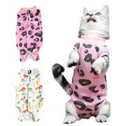 2 Pack Cat Professional Recovery Suit，Body Suits for Abdominal Wounds or Skin Diseases，E-Collar Alternative for Cats, Onesie Cat Clothes After Surgery Collar & Cone Alternative