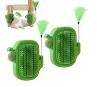 2 Pack Cat Self-groomer for Indoor Cats, Catnip Comb, Cactus Style Wall Corner Massage Comb Scratcher with Toys & Catnip Ball, Pet Tickling Artifact
