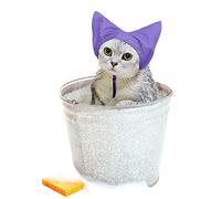 2 Pack Cat Shower Caps Waterproof Bath Cap for Washing Bathing Raining Cats Ears Cover Guard Prevent Moisture and Water