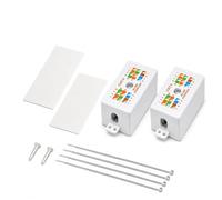 2 Pack CAT6 Junction Box, RJ45 Inline Punchdown Coupler, Krone Joiner 1000 Mbps T568A T568B, for CAT6 CAT5E CAT5 Ethernet Network Cable Extension 23-26 AWG Home Office Server Room Network