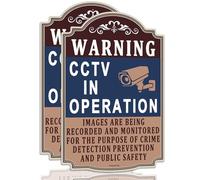 2 Pack CCTV In Operation Sign Images Are Being Recorded And Monitored For The Purpose Of Crime Detection Prevention And Public Safety Warning Security Signs Aluminum 12"x 8" Waterproof Easy Install