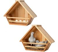 2 Pack Cedar Mourning Dove Nesting Box, Oltara Wooden Dove Pigeon Bird House for Outdoors