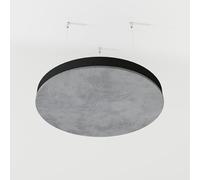 2 Pack - Ceiling Acoustic Fabric Velvet Panel "CIRCLES-Cinematic" with mounting kit | Decorative Art Acoustic Cloud Panel | Color: (Grey, CIRCLES)