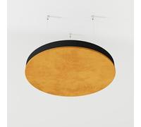 2 Pack - Ceiling Acoustic Fabric Velvet Panel "CIRCLES-Cinematic" with mounting kit | Decorative Art Acoustic Cloud Panel | Color: (Yellow, CIRCLES)