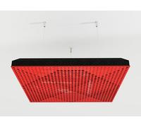 2 Pack - Ceiling Acoustic Sound-Absorbing Cloud Panel with Suspension Kit | 50x50x5 cm | Hybrid Diffusion & Echo Control | Studio Ceiling Treatment | Color: [Red glossy plastic | WILDS]