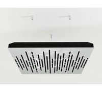 2 Pack - Ceiling Acoustic Sound-Absorbing Cloud Panel with Suspension Kit | 50x50x5 cm | Hybrid Diffusion & Echo Control | Studio Ceiling Treatment | Color: [White glossy plastic | WAVE]