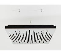 2 Pack - Ceiling Acoustic Sound-Absorbing Cloud Panel with Suspension Kit | 50x50x5 cm | Hybrid Diffusion & Echo Control | Studio Ceiling Treatment | Color: [White | WAVE]