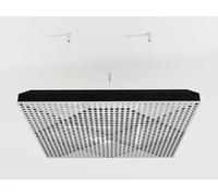 2 Pack - Ceiling Acoustic Sound-Absorbing Cloud Panel with Suspension Kit | 50x50x5 cm | Hybrid Diffusion & Echo Control | Studio Ceiling Treatment | Color: [White glossy plastic | WILDS]