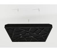 2 Pack - Ceiling Acoustic Sound-Absorbing Cloud Panel with Suspension Kit | 50x50x5 cm | Hybrid Diffusion & Echo Control | Studio Ceiling Treatment | Color: [Black glossy plastic | SKYROSS]