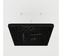 2 Pack - Ceiling Acoustic Sound-Absorbing Cloud Panel with Suspension Kit | 50x50x5 cm | Hybrid Diffusion & Echo Control | Studio Ceiling Treatment | Color: [Black glossy plastic | P32]