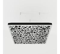 2 Pack - Ceiling Acoustic Sound-Absorbing Cloud Panel with Suspension Kit | 50x50x5 cm | Hybrid Diffusion & Echo Control | Studio Ceiling Treatment | Color: [White glossy plastic | P32]