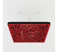 2 Pack - Ceiling Acoustic Sound-Absorbing Cloud Panel with Suspension Kit | 50x50x5 cm | Hybrid Diffusion & Echo Control | Studio Ceiling Treatment | Color: [Red glossy plastic | P32]