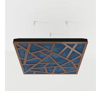 2 Pack - Ceiling Acoustic Sound-Absorbing Diffusion Panel with Velvet Fabric & Mounting Kit | 50x50x5cm | Acoustic Cloud Panel | Home Acoustic Treatment [ SKYROSS - Nut | Blue ]
