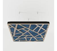 2 Pack - Ceiling Acoustic Sound-Absorbing Diffusion Panel with Velvet Fabric & Mounting Kit | 50x50x5cm | Acoustic Cloud Panel | Home Acoustic Treatment [ SKYROSS - Sonoma | Blue ]