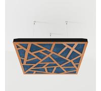 2 Pack - Ceiling Acoustic Sound-Absorbing Diffusion Panel with Velvet Fabric & Mounting Kit | 50x50x5cm | Acoustic Cloud Panel | Home Acoustic Treatment [ SKYROSS - Cherry | Blue ]