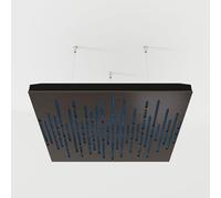 2 Pack - Ceiling Acoustic Sound-Absorbing Diffusion Panel with Velvet Fabric & Mounting Kit | 50x50x5cm | Acoustic Cloud Panel | Home Acoustic Treatment [ WAVE - Wenge | Blue ]