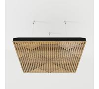 2 Pack - Ceiling Acoustic Sound-Absorbing Diffusion Panel with Velvet Fabric & Mounting Kit | 50x50x5cm | Acoustic Cloud Panel | Home Acoustic Treatment [ WILDS - Oak | Beige ]