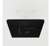 2 Pack - Ceiling Acoustic Sound-Absorbing Diffusion Panel with Velvet Fabric & Mounting Kit | 50x50x5cm | Acoustic Cloud Panel | Home Acoustic Treatment [ WILDS - Black plastic | Blue ]
