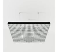 2 Pack - Ceiling Acoustic Sound-Absorbing Diffusion Panel with Velvet Fabric & Mounting Kit | 50x50x5cm | Acoustic Cloud Panel | Home Acoustic Treatment [ WILDS - White plastic | White ]