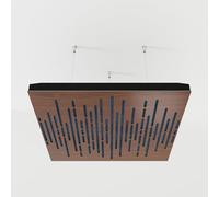 2 Pack - Ceiling Acoustic Sound-Absorbing Diffusion Panel with Velvet Fabric & Mounting Kit | 50x50x5cm | Acoustic Cloud Panel | Home Acoustic Treatment [ WAVE - Nut | Blue ]