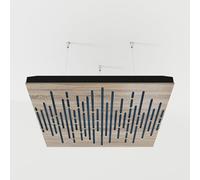 2 Pack - Ceiling Acoustic Sound-Absorbing Diffusion Panel with Velvet Fabric & Mounting Kit | 50x50x5cm | Acoustic Cloud Panel | Home Acoustic Treatment [ WAVE - Sonoma | Blue ]