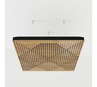 2 Pack - Ceiling Acoustic Sound-Absorbing Diffusion Panel with Velvet Fabric & Mounting Kit | 50x50x5cm | Acoustic Cloud Panel | Home Acoustic Treatment [ WILDS - Oak | Blue ]