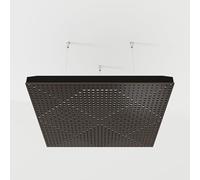 2 Pack - Ceiling Acoustic Sound-Absorbing Diffusion Panel with Velvet Fabric & Mounting Kit | 50x50x5cm | Acoustic Cloud Panel | Home Acoustic Treatment [ WILDS - Wenge | White ]