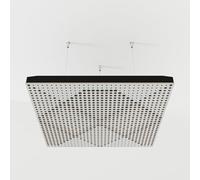 2 Pack - Ceiling Acoustic Sound-Absorbing Diffusion Panel with Velvet Fabric & Mounting Kit | 50x50x5cm | Acoustic Cloud Panel | Home Acoustic Treatment [ WILDS - White | Blue ]
