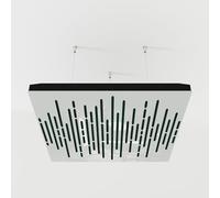 2 Pack - Ceiling Acoustic Sound-Absorbing Diffusion Panel with Velvet Fabric & Mounting Kit | 50x50x5cm | Acoustic Cloud Panel | Home Acoustic Treatment [ WAVE - White plastic | Green ]