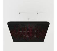 2 Pack - Ceiling Acoustic Sound-Absorbing Diffusion Panel with Velvet Fabric & Mounting Kit | 50x50x5cm | Acoustic Cloud Panel | Home Acoustic Treatment [ WAVE - Black plastic | Burgundy ]