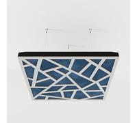2 Pack - Ceiling Acoustic Sound-Absorbing Diffusion Panel with Velvet Fabric & Mounting Kit | 50x50x5cm | Acoustic Cloud Panel | Home Acoustic Treatment [ SKYROSS - White | Blue ]