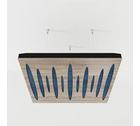 2 Pack - Ceiling Acoustic Sound-Absorbing Diffusion Panel with Velvet Fabric & Mounting Kit | 50x50x5cm | Acoustic Cloud Panel | Home Acoustic Treatment [ PULSAR - Sonoma | Blue ]