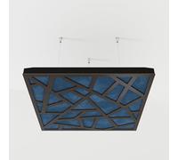 2 Pack - Ceiling Acoustic Sound-Absorbing Diffusion Panel with Velvet Fabric & Mounting Kit | 50x50x5cm | Acoustic Cloud Panel | Home Acoustic Treatment [ SKYROSS - Wenge | Blue ]