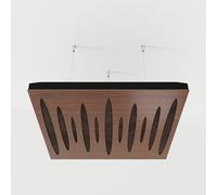2 Pack - Ceiling Acoustic Sound-Absorbing Diffusion Panel with Velvet Fabric & Mounting Kit | 50x50x5cm | Acoustic Cloud Panel | Home Acoustic Treatment [ PULSAR - Nut | Brown ]