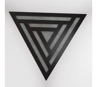 2 Pack - Ceiling Corner Bass Trap "Triangle-F" Triangular Pyramid Acoustic Foam with Perforated Laminated HDF Plate and Fabric | Front Triangle Side: 42cm | [ SCIFI - Black | Grey ]