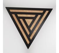 2 Pack - Ceiling Corner Bass Trap "Triangle-F" Triangular Pyramid Acoustic Foam with Perforated Laminated HDF Plate and Fabric | Front Triangle Side: 42cm | [ SCIFI - Black | Gold ]