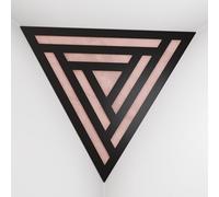 2 Pack - Ceiling Corner Bass Trap "Triangle-F" Triangular Pyramid Acoustic Foam with Perforated Laminated HDF Plate and Fabric | Front Triangle Side: 42cm | [ SCIFI - Black | Rose ]