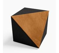 2 Pack - Ceiling Corner Bass Trap «TRICUB-Сinematic» Velvet Fabric | Cube Bass Traps for mount in corner under the ceiling and wall | Decorative Soundproofing Art | Color: [TRICUB-TRAP | Gold]