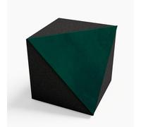 2 Pack - Ceiling Corner Bass Trap «TRICUB-Сinematic» Velvet Fabric | Cube Bass Traps for mount in corner under the ceiling and wall | Decorative Soundproofing Art | Color: [TRICUB-TRAP | Green]