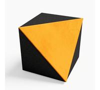 2 Pack - Ceiling Corner Bass Trap «TRICUB-Сinematic» Velvet Fabric | Cube Bass Traps for mount in corner under the ceiling and wall | Decorative Soundproofing Art | Color: [TRICUB-TRAP | Yellow]