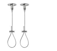 2 Pack Ceiling Curtain Pole Brackets, Adjustable Wardrobe Pipe Bracket, Heavy Duty Closet Rod Holder, Metal Ceiling Hanger for L Shaped Shower Curtain Rail