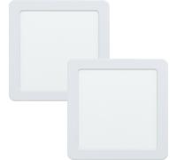 Loops 2 PACK Ceiling Flush Downlight 166mm White Square Spotlight 10.5W 3000K LED Loops White