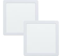 Loops 2 PACK Ceiling Flush Downlight 216mm White Square Spotlight 16.5W 3000K LED Loops White