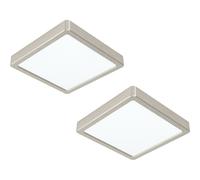 Loops 2 PACK Ceiling Light Satin Nickel 210mm Square Surface Mounted 16.5W LED 3000K in Metallics Loops Metallics