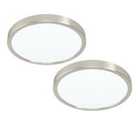 Loops 2 PACK Ceiling Light Satin Nickel 285mm Round Surface Mounted 20W LED 4000K in Metallics Loops Metallics