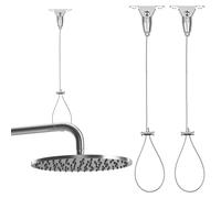 2-Pack Ceiling Mounted Shower Curtain Rod Holder, 60 Inch Adjustable Stainless Steel Closet Rod Support Anti-Sagging Stabilizer For U-Shaped, L-Shaped, Curved And Straight Rods