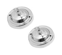 2 Pack Ceiling Rose Hook Plate Vintage Chrome Metal 105mm Single Out