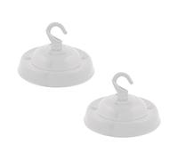 2 Pack Ceiling Rose Vintage 105mm White Metal Plate Canopy with Curved Hook