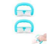 2-Pack Cellulite Massager with Dual Roller Wheels - Manual Fascia Blaster for Lymphatic Drainage & Muscle Relief - Body Roller Brush for Legs, Neck, Shoulder, Back - Blue